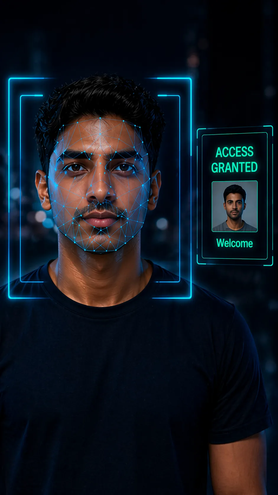 Resident granted access via face recognition